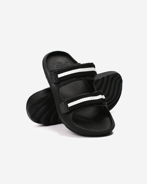 Warning Clothing - Footway Sandals Slip On Rubber Strap Black & Navy