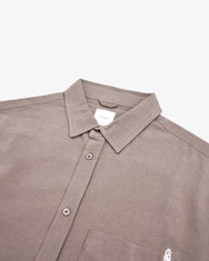 Warning Clothing - Skive Linen Regular Fit Shirt Black, Navy, Green, Grey, Brown, Off White