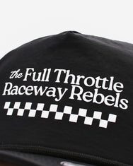 Warning Clothing - Throttle Classic Polyester Snapback Unstructured 5 Panel Hat Black & Red