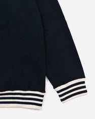 Warning Clothing - Dunn Striped Basic Crewneck Sweater Black, Navy, Mocca, Steel Blue