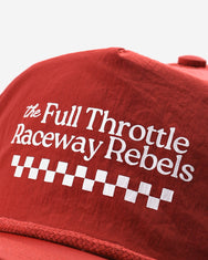 Warning Clothing - Throttle Classic Polyester Snapback Unstructured 5 Panel Hat Black & Red