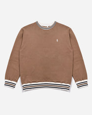 Warning Clothing - Dunn Striped Basic Crewneck Sweater Black, Navy, Mocca, Steel Blue