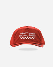 Warning Clothing - Throttle Classic Polyester Snapback Unstructured 5 Panel Hat Black & Red