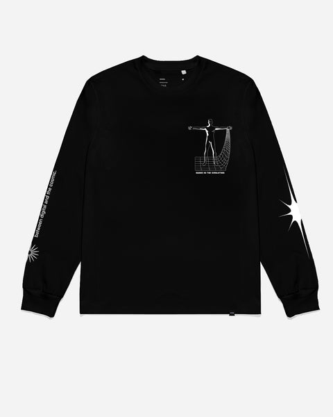 Warning Clothing - The Cosmic Long Sleeve Graphic 24s Black & White