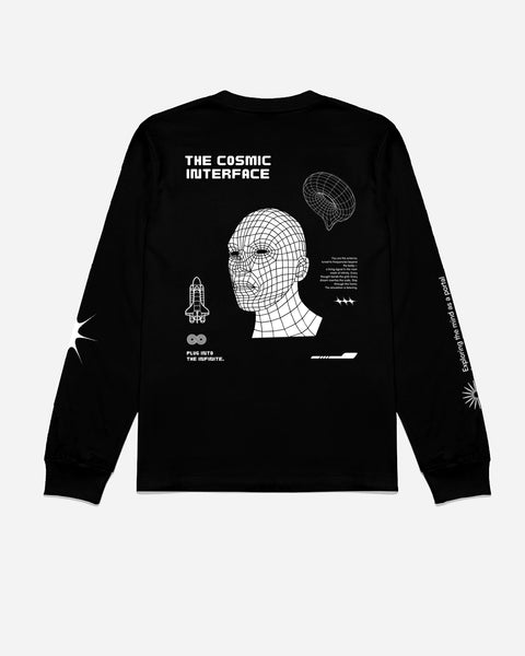 Warning Clothing - The Cosmic Long Sleeve Graphic 24s Black & White