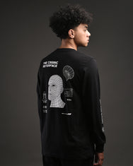 Warning Clothing - The Cosmic Long Sleeve Graphic 24s Black & White