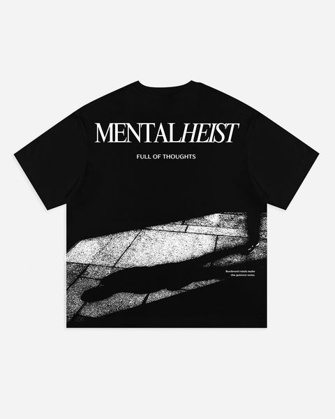 Warning Clothing - Mental Heist Boxy Fit 20s Graphic Tees Black & White