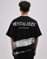 Warning Clothing - Mental Heist Boxy Fit 20s Graphic Tees Black & White
