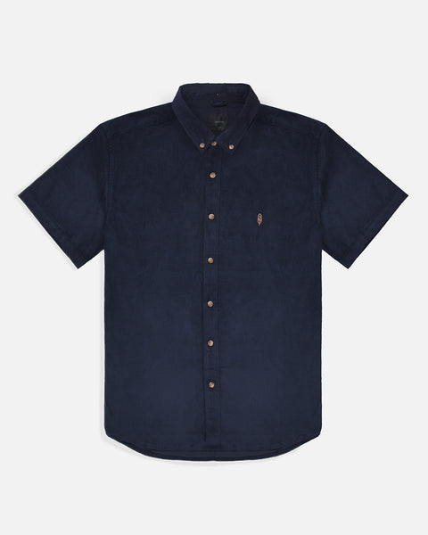 Warning Clothing - Millwall Corduroy Slim Fit Shirt | Navy & Dark Green
