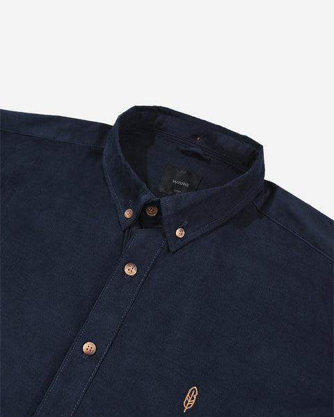Warning Clothing - Millwall Corduroy Slim Fit Shirt | Navy & Dark Green