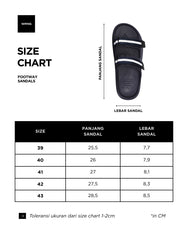 Warning Clothing - Footway Sandals Slip On Rubber Strap Black & Navy