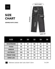 Warning Clothing - Denimes Prewashed Non Stretch Cargo Loose Fit Straight Jeans | Hitam, Biru Muda