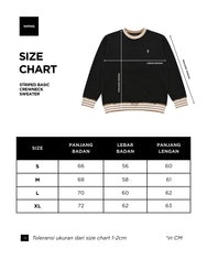 Warning Clothing - Dunn Striped Basic Crewneck Sweater Black, Navy, Mocca, Steel Blue