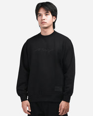 Warning Clothing - Marksign Crewneck Basic Sweatshirt Sweater Pria Hitam, Navy
