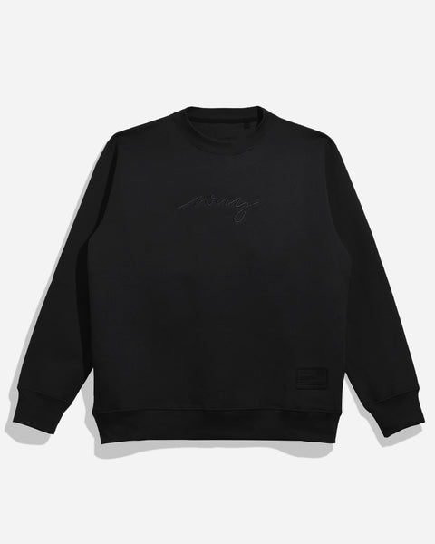 Warning Clothing - Marksign Crewneck Basic Sweatshirt Sweater Pria Hitam, Navy