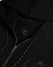 Warning Clothing - Tergo Hoodie Zipper Graphic Sweater| Black & Dark Grey