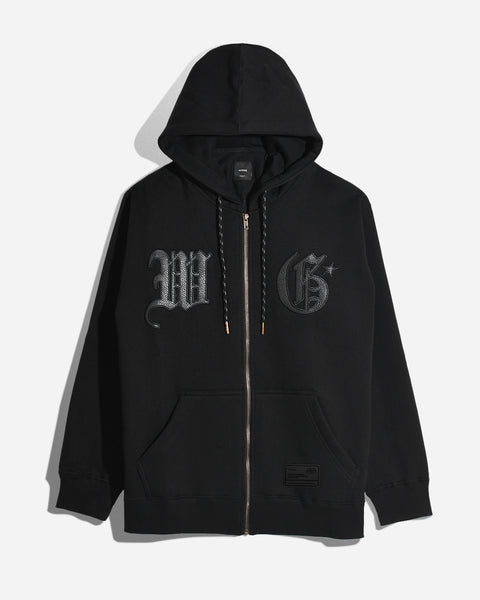 Warning Clothing - Tergo Hoodie Zipper Graphic Sweater| Black & Dark Grey