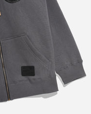 Warning Clothing - Tergo Hoodie Zipper Graphic Sweater| Black & Dark Grey