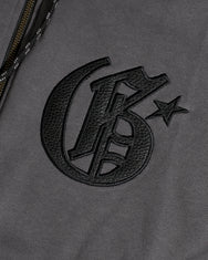 Warning Clothing - Tergo Hoodie Zipper Graphic Sweater| Black & Dark Grey