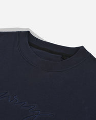 Warning Clothing - Marksign Crewneck Basic Sweatshirt Sweater Pria Hitam, Navy