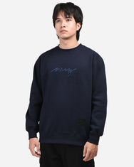 Warning Clothing - Marksign Crewneck Basic Sweatshirt Sweater Pria Hitam, Navy