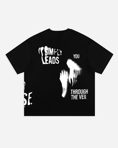 Warning Clothing - The Veil Boxy Fit 20s Graphic Tees Black & White