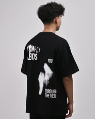 Warning Clothing - The Veil Boxy Fit 20s Graphic Tees Black & White