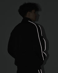 Warning Clothing - Graphite 1 Tracksuit Crinkle Jaket & Celana Sportwear Strip Black