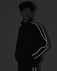 Warning Clothing - Graphite 1 Tracksuit Crinkle Jaket & Celana Sportwear Strip Black