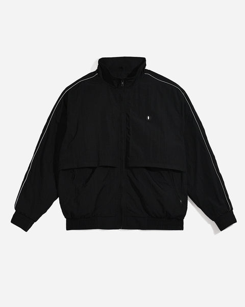 Warning Clothing - Graphite 1 Tracksuit Crinkle Jaket & Celana Sportwear Strip Black