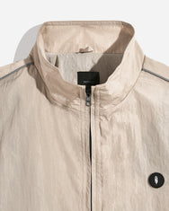 Warning Clothing - Graphite 2 Track Crinkle Jaket & Celana Sportwear Strip Beige