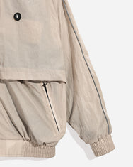 Warning Clothing - Graphite 2 Track Crinkle Jaket & Celana Sportwear Strip Beige