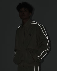 Warning Clothing - Graphite 2 Track Crinkle Jaket & Celana Sportwear Strip Beige