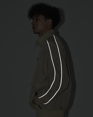 Warning Clothing - Graphite 2 Track Crinkle Jaket & Celana Sportwear Strip Beige