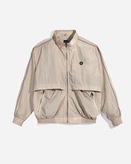 Warning Clothing - Graphite 2 Track Crinkle Jaket & Celana Sportwear Strip Beige