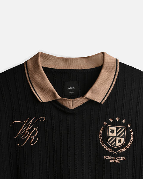 Warning Clothing - Mezzala Football Jersey Poloshirt | Black, Cream