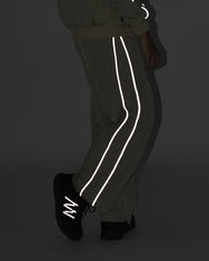 Warning Clothing - Graphite 2 Track Crinkle Jaket & Celana Sportwear Strip Beige