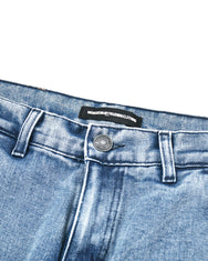 Warning Clothing - Denimes Prewashed Non Stretch Cargo Loose Fit Straight Jeans | Hitam, Biru Muda