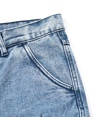 Warning Clothing - Denimes Prewashed Non Stretch Cargo Loose Fit Straight Jeans | Hitam, Biru Muda