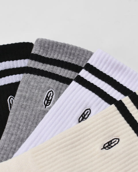Warning Clothing - Twosteps Essential Socks | Black, Heather Grey, Off white, Cream