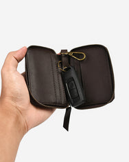 Warning Clothing - Vault Zip Black, Dark Brown | Zipper Keychain Wallet