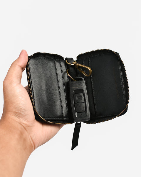 Warning Clothing - Vault Zip Black, Dark Brown | Zipper Keychain Wallet